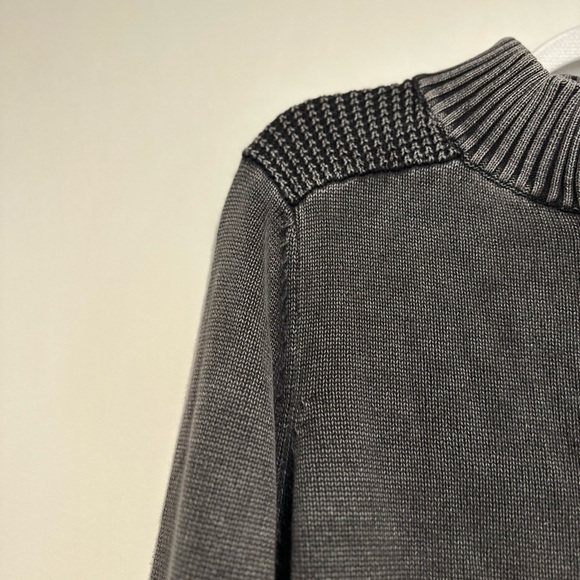 Rock & Republic Men's XL 100% Cotton Mock Neck Henley Faded Pullover Sweater. - Picture 10 of 15